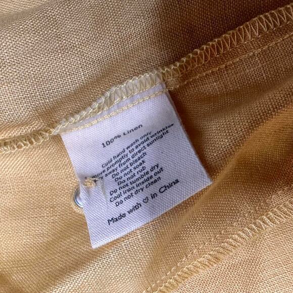 VRG Girl 100% Linen Laced Button Up Tank Woth Belt To Tie Back In Waist Size XS - Picture 5 of 6